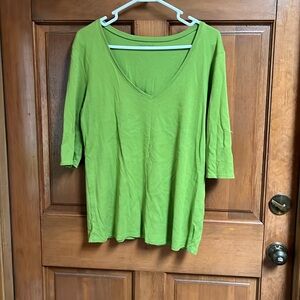 Eileen Fisher 3/4 Sleeve Green Top Size XL